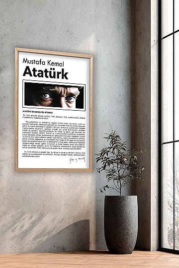 Atatürk Gençliğe Hitabe Tasarımlı Çerçeveli Tablo Hediye Ofis Duvar Tablosu Okul Dekoru - 6