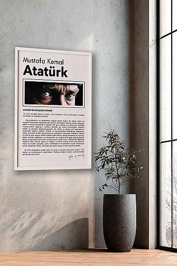 Atatürk Gençliğe Hitabe Tasarımlı Çerçeveli Tablo Hediye Ofis Duvar Tablosu Okul Dekoru - 9