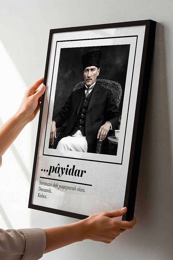 Atatürk Portresi Payidar Tasarımlı Çerçeveli Tablo Ofis ve İşyeri Duvar Tablosu - 2