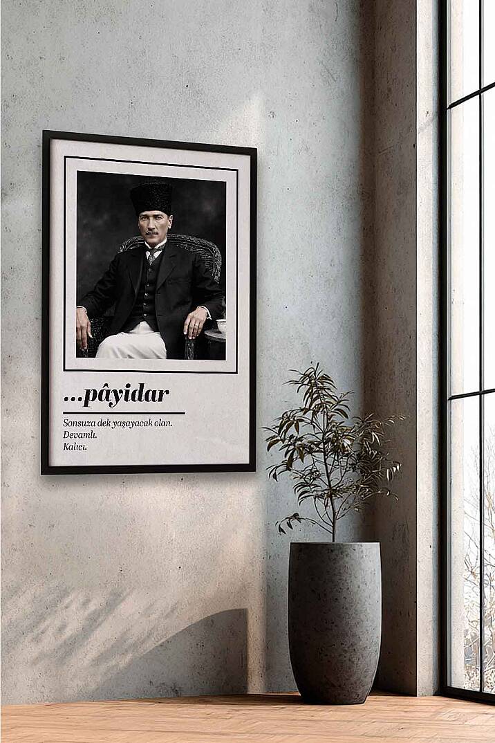 Atatürk Portresi Payidar Tasarımlı Çerçeveli Tablo Ofis ve İşyeri Duvar Tablosu - 3