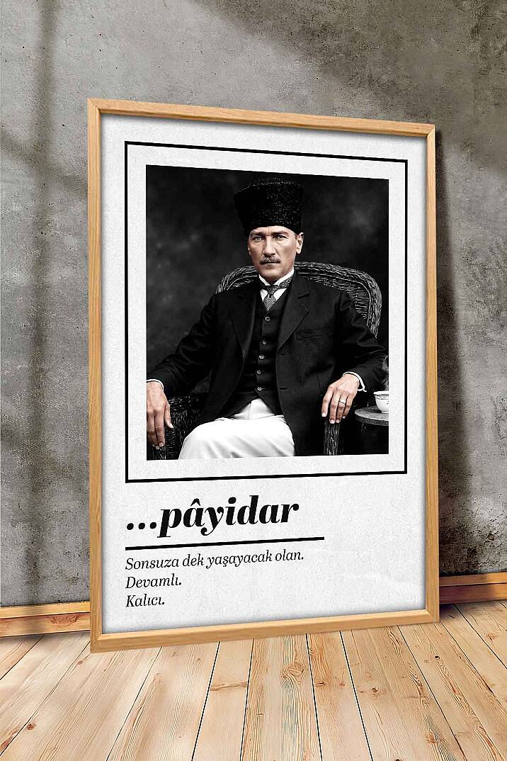 Atatürk Portresi Payidar Tasarımlı Çerçeveli Tablo Ofis ve İşyeri Duvar Tablosu - 4