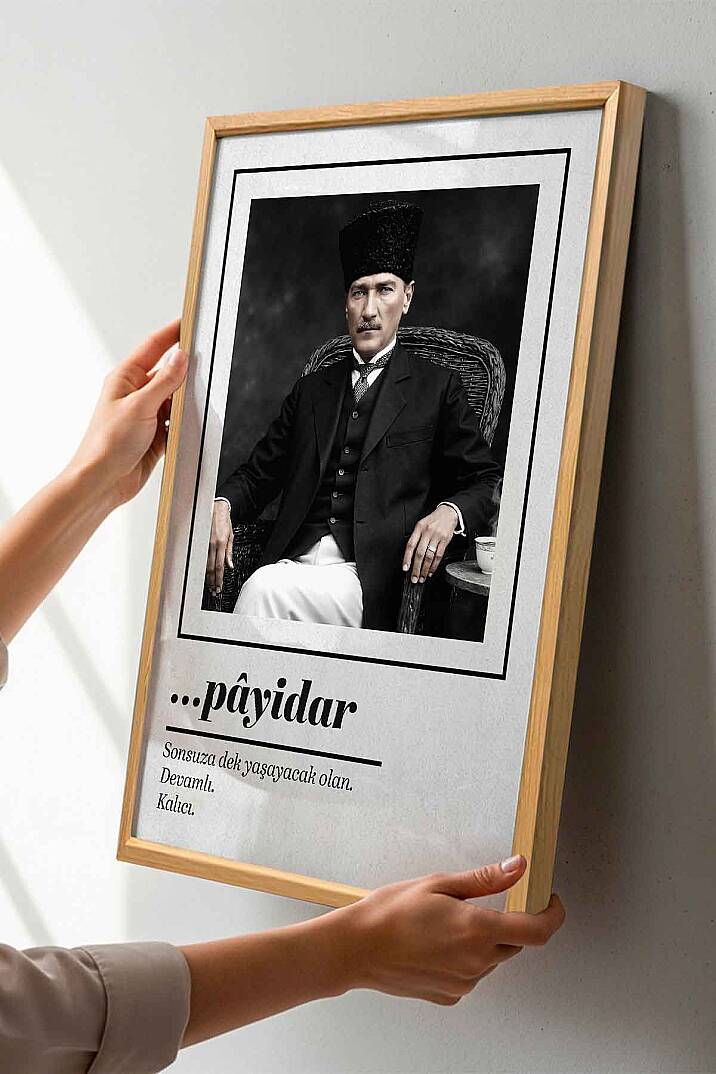 Atatürk Portresi Payidar Tasarımlı Çerçeveli Tablo Ofis ve İşyeri Duvar Tablosu - 5