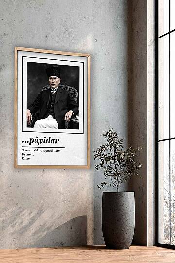 Atatürk Portresi Payidar Tasarımlı Çerçeveli Tablo Ofis ve İşyeri Duvar Tablosu - 6