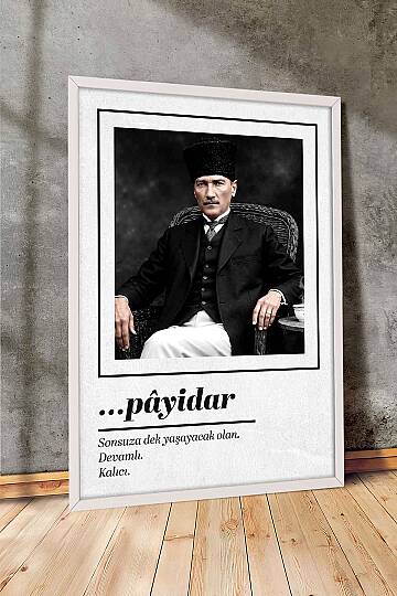 Atatürk Portresi Payidar Tasarımlı Çerçeveli Tablo Ofis ve İşyeri Duvar Tablosu - 7