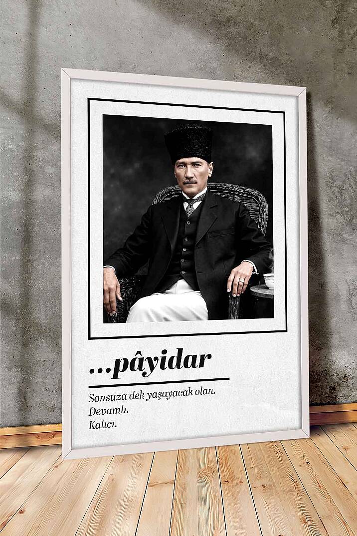Atatürk Portresi Payidar Tasarımlı Çerçeveli Tablo Ofis ve İşyeri Duvar Tablosu - 7