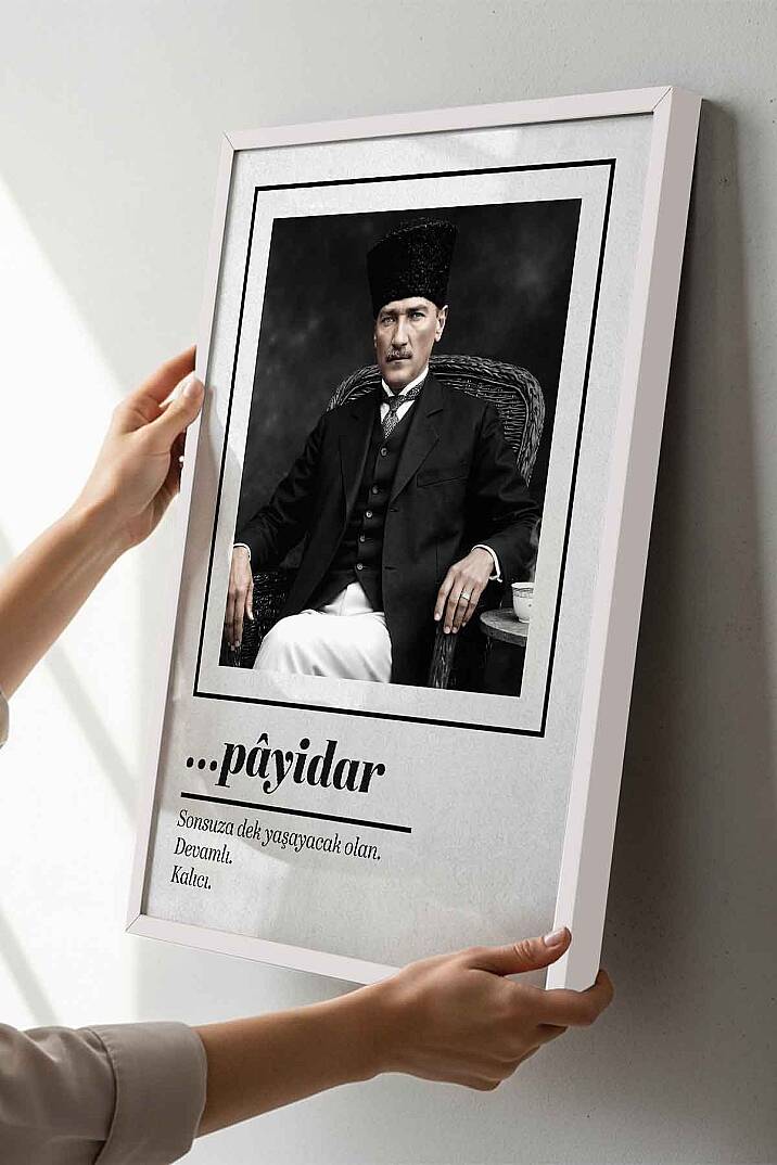 Atatürk Portresi Payidar Tasarımlı Çerçeveli Tablo Ofis ve İşyeri Duvar Tablosu - 8