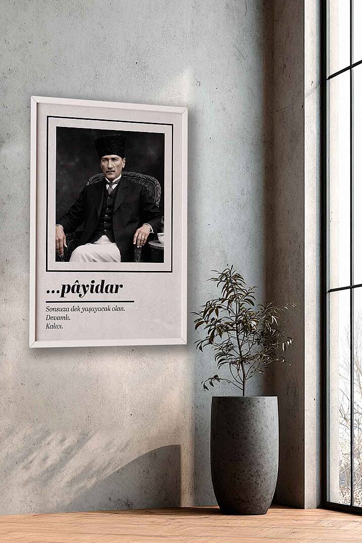Atatürk Portresi Payidar Tasarımlı Çerçeveli Tablo Ofis ve İşyeri Duvar Tablosu - 9