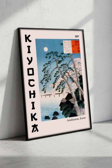 Japon Sanatı Kiyochika Arashiyama Kyoto Çerçeveli Tablo Salon ve Ofis Duvar Dekoru