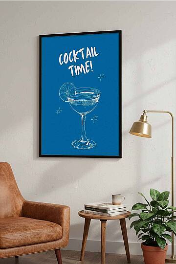 Modern Cocktail Time Yazılı Çerçeveli Tablo Mutfak Cafe Salon Dekorasyonu - 4
