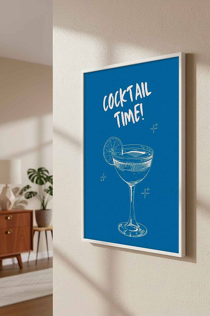 Modern Cocktail Time Yazılı Çerçeveli Tablo Mutfak Cafe Salon Dekorasyonu - 8