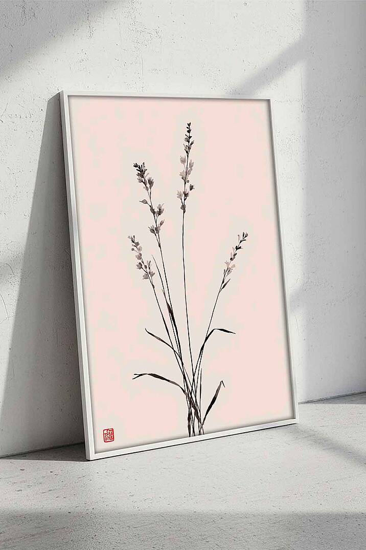 Modern Minimalist Japon Stili Çiçekli Çerçeveli Tablo Salon Ofis Duvar Dekoru - 7