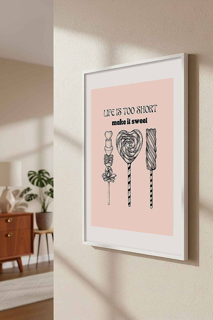 Modern Motivasyonel Şekerleme Yazı Temalı Çerçeveli Tablo Mutfak Genç Odası Dekorasyonu - 8