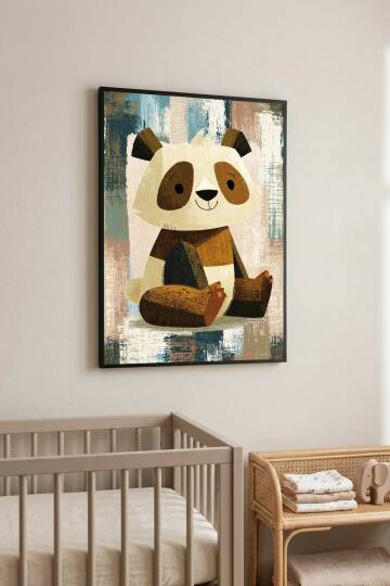 Sevimli Panda Çocuk Odası Çerçeveli Tablo Bebek Odası Dekorasyonu - 5