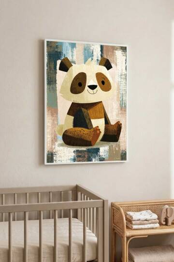 Sevimli Panda Çocuk Odası Çerçeveli Tablo Bebek Odası Dekorasyonu - 3