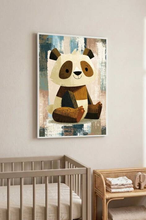 Sevimli Panda Çocuk Odası Çerçeveli Tablo Bebek Odası Dekorasyonu - 3