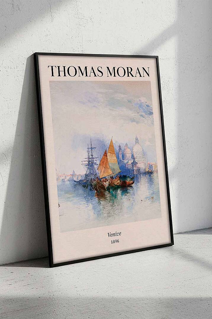 Thomas Moran Venice Manzara Vintage Sanat Çerçeveli Tablo Salon Ofis Duvar Dekorasyonu - 2