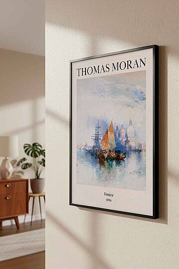 Thomas Moran Venice Manzara Vintage Sanat Çerçeveli Tablo Salon Ofis Duvar Dekorasyonu - 3