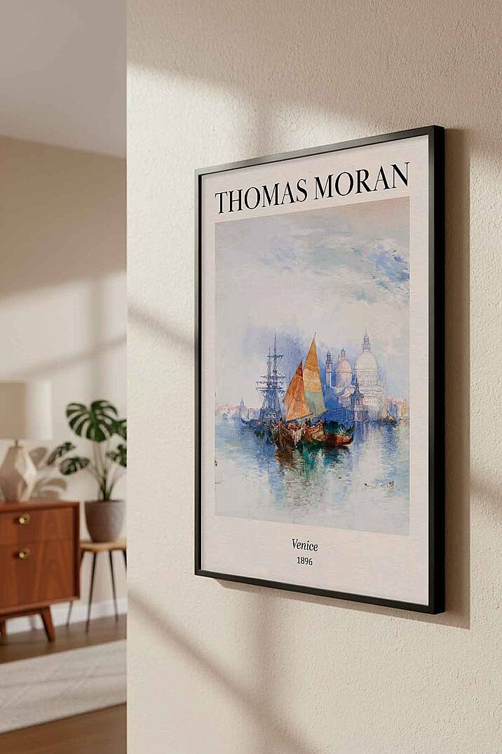 Thomas Moran Venice Manzara Vintage Sanat Çerçeveli Tablo Salon Ofis Duvar Dekorasyonu - 3