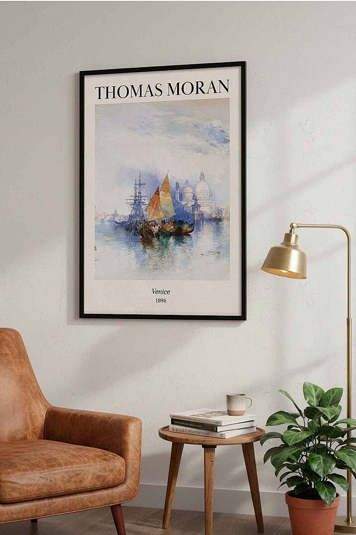 Thomas Moran Venice Manzara Vintage Sanat Çerçeveli Tablo Salon Ofis Duvar Dekorasyonu - 4