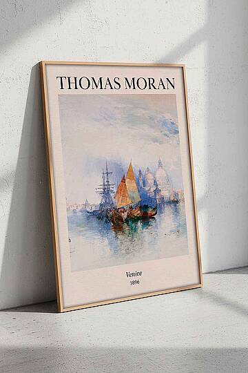 Thomas Moran Venice Manzara Vintage Sanat Çerçeveli Tablo Salon Ofis Duvar Dekorasyonu