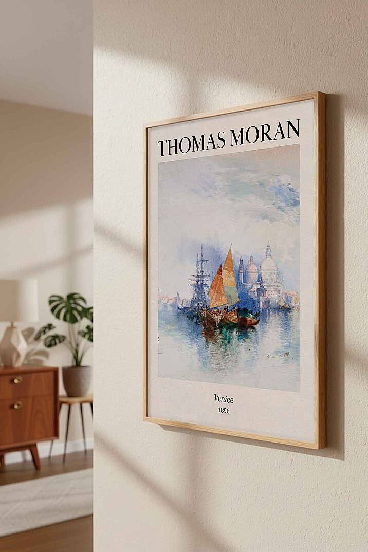 Thomas Moran Venice Manzara Vintage Sanat Çerçeveli Tablo Salon Ofis Duvar Dekorasyonu - 5