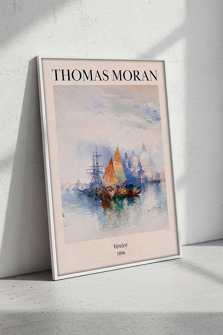 Thomas Moran Venice Manzara Vintage Sanat Çerçeveli Tablo Salon Ofis Duvar Dekorasyonu - 7