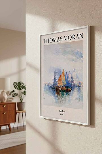 Thomas Moran Venice Manzara Vintage Sanat Çerçeveli Tablo Salon Ofis Duvar Dekorasyonu - 8