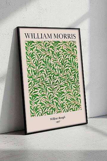 William Morris Willow Bough Botanik Desenli Çerçeveli Tablo Salon ve Ofis Dekoru - 2