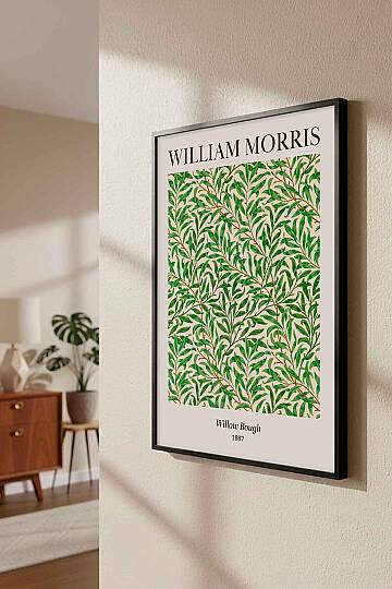 William Morris Willow Bough Botanik Desenli Çerçeveli Tablo Salon ve Ofis Dekoru - 3