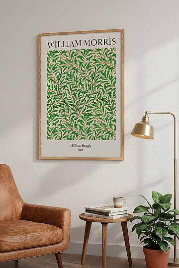 William Morris Willow Bough Botanik Desenli Çerçeveli Tablo Salon ve Ofis Dekoru - 6