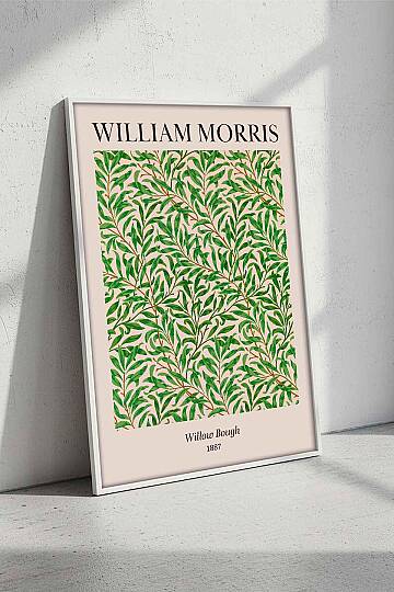 William Morris Willow Bough Botanik Desenli Çerçeveli Tablo Salon ve Ofis Dekoru - 7